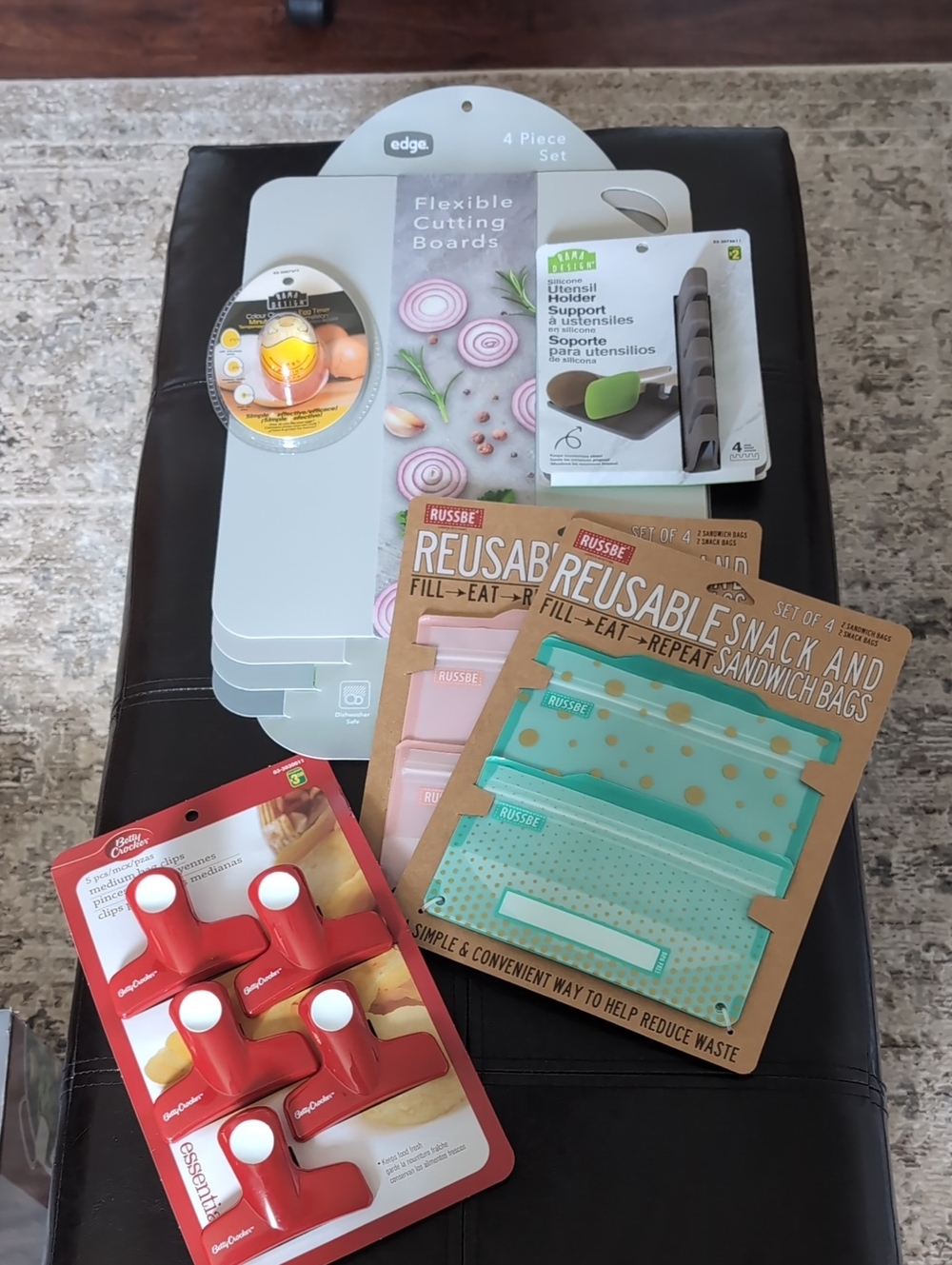Kitchen Accessories Bundle with Teal Reusable Bags